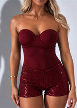 Load image into Gallery viewer, Wine Aoife Strapless Bustier Bodysuit
