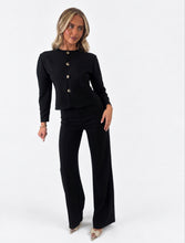 Load image into Gallery viewer, Black Dani Button Front Tailored Co-ord Set
