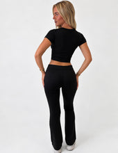 Load image into Gallery viewer, Black Aisling Tie-Waist Trousers Co-ord

