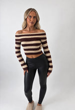 Load image into Gallery viewer, Wine Thea Stripe Knit Top
