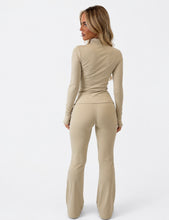 Load image into Gallery viewer, Beige Emily Sculpted Zip-Up Tracksuit Set
