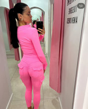 Load image into Gallery viewer, Hot pink Ali ruched co-ord
