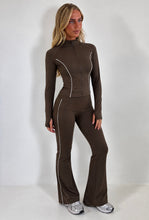 Load image into Gallery viewer, Brown Poppi Contrast Flare Co-ord
