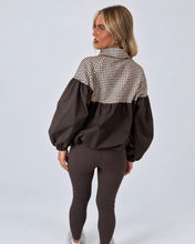 Load image into Gallery viewer, Chocolate Brown Layla Check Print Zip-Up Jacket
