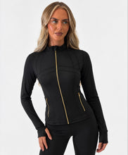 Load image into Gallery viewer, Black Emily Sculpted Zip-Up Flared Tracksuit Set
