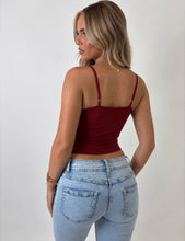Load image into Gallery viewer, Wine Charlotte Underwired Corset Crop Top
