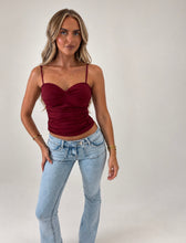 Load image into Gallery viewer, Wine Shauna Ruched Cami Top
