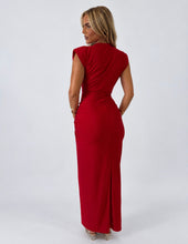 Load image into Gallery viewer, Red Aimee Draped Maxi Dress

