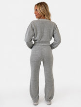 Load image into Gallery viewer, Grey Maya Contrast Stitch Knit Co-Ord Set
