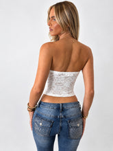 Load image into Gallery viewer, White Lucia Lace-Up Corset Top
