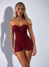 Load image into Gallery viewer, Wine Aoife Strapless Bustier Bodysuit
