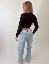 Load image into Gallery viewer, Brown Pippa Cable-Knit Cropped Jumper
