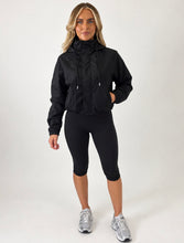 Load image into Gallery viewer, Black Fiadh Cropped Hooded Jacket
