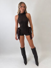 Load image into Gallery viewer, Brown Ellie Lace Cut-Out Playsuit
