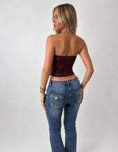 Load image into Gallery viewer, Burgundy Lucia Lace-Up Corset Top

