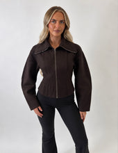 Load image into Gallery viewer, Chocolate Hailey Corset Zip-Up Jacket
