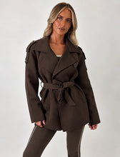 Load image into Gallery viewer, Brown Jackie Belted Trench Jacket
