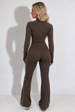 Load image into Gallery viewer, Brown Poppi Contrast Flare Co-ord
