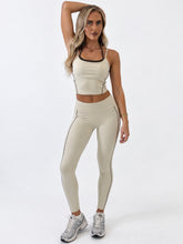 Load image into Gallery viewer, Cream Anna Contrast Piping Activewear Set
