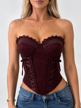 Load image into Gallery viewer, Burgundy Lucia Lace-Up Corset Top

