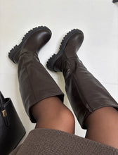Load image into Gallery viewer, Chocolate Chunky Knee High Boots
