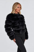 Load image into Gallery viewer, Black Abi Faux Fur Coat
