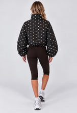Load image into Gallery viewer, Chocolate Brown Polka Dot High Neck Zip-Up Jacket
