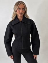 Load image into Gallery viewer, Black Eabha Corset Zip-Up Jacket
