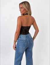 Load image into Gallery viewer, Leopard Bonnie Underwired Halterneck Bodysuit

