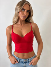 Load image into Gallery viewer, Red Charlotte Underwired Corset Top
