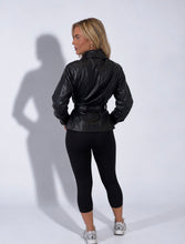 Load image into Gallery viewer, Black Sophie Faux Leather Belted Wrap Jacket
