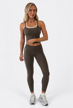 Load image into Gallery viewer, Chocolate Anna Contrast Piping Activewear Set
