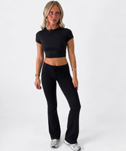 Load image into Gallery viewer, Black Aisling Tie-Waist Trousers Co-ord
