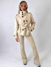 Load image into Gallery viewer, Cream Lisa High-Neck Belted Trench Jacket
