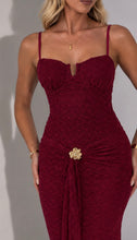 Load image into Gallery viewer, Burgundy Grace Lace Detail Maxi Dress

