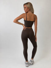 Load image into Gallery viewer, Chocolate Anna Contrast Piping Activewear Set
