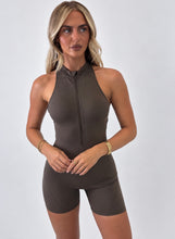 Load image into Gallery viewer, Brown Enid Zip Front Playsuit
