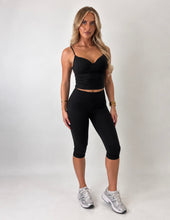 Load image into Gallery viewer, Black Iris Cropped Cami Top &amp; Capri Leggings Set
