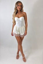 Load image into Gallery viewer, Ivory Isla Satin Lace-Trim Shorts
