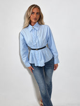 Load image into Gallery viewer, Blue Sienna Cinched Shirt
