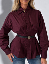 Load image into Gallery viewer, Burgundy Sienna Cinched Shirt
