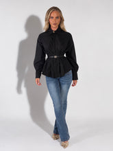Load image into Gallery viewer, Black Sienna Cinched Shirt
