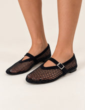 Load image into Gallery viewer, Black Diamanté Mesh Flats
