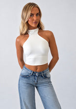 Load image into Gallery viewer, White Abby High-Neck Halter Top
