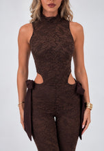 Load image into Gallery viewer, Brown Lia Cut-Out Bow Detail Jumpsuit
