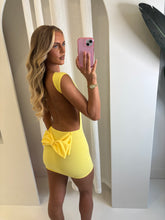Load image into Gallery viewer, Yellow Sofia Backless Bow Dress
