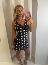 Load image into Gallery viewer, Black Noah Cowl Polka Dots Dress
