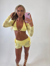 Load image into Gallery viewer, Yellow summer Lace Bikini 4 Piece Set
