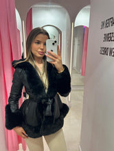 Load image into Gallery viewer, Black Leather Fur Jacket
