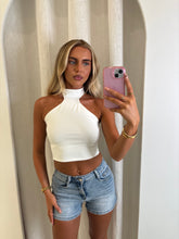 Load image into Gallery viewer, White Meara High Neck Halter Top
